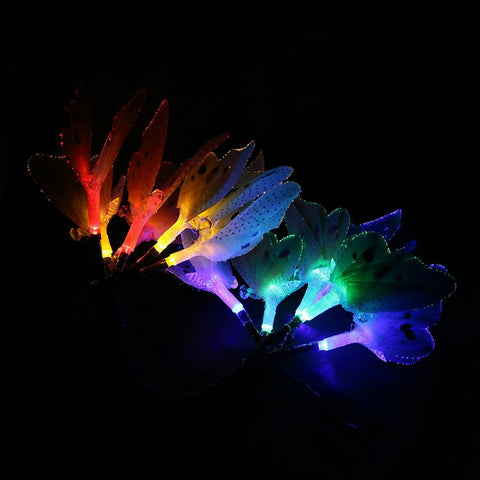 12 Led Solar Powered Butterfly Fiber Optic