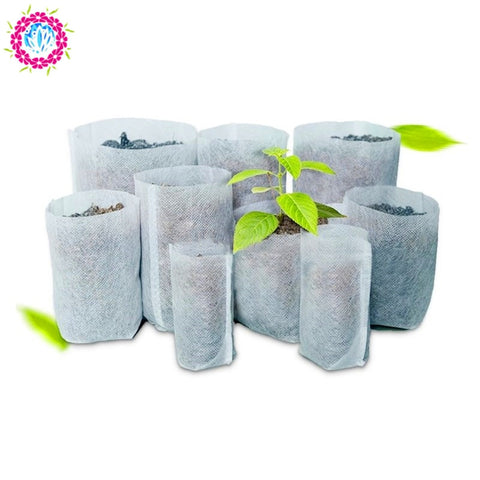 100Pcs 8*10cm/9*10cm non-woven fabric seeding nursery bags